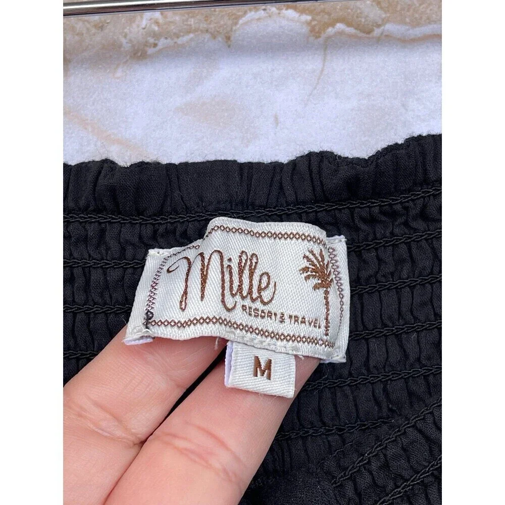 Mille resort and travel smocked waist button front midi skirt size medium - Picture 5 of 9